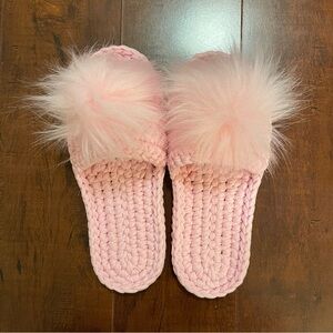 Crotchet Slippers, light pink, size 5